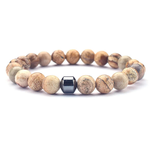 Rustic Sandstone Beaded Bracelet